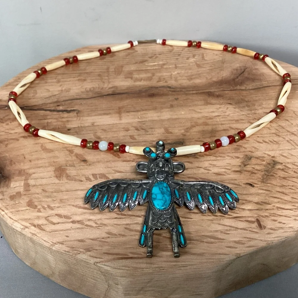 🔵 Vintage - Sancrest Native American Style - Necklace 1950s - Rare - Unique
